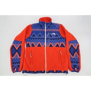 The‎ North Face Denali Aztec Zip Up Fleece Jacket Orange Blue Women's Small Rare